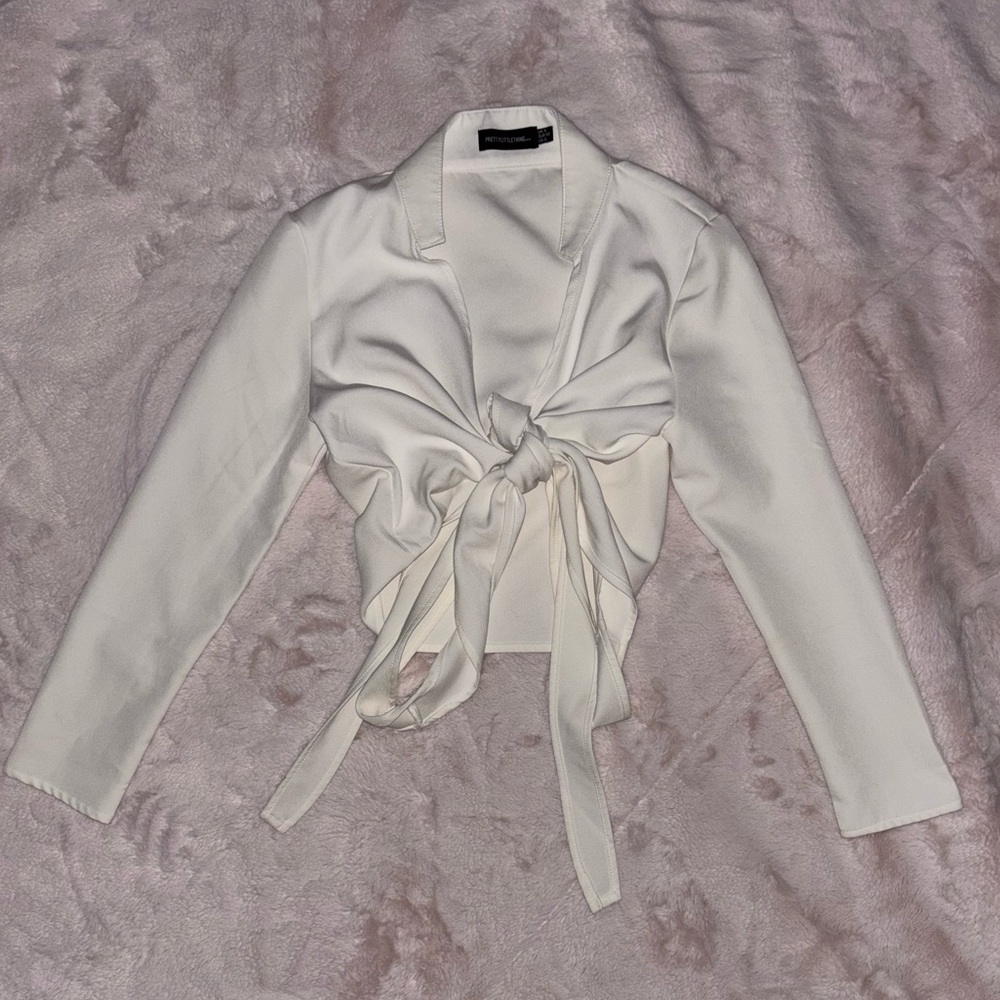 PrettyLittleThing Tie Up Blouse